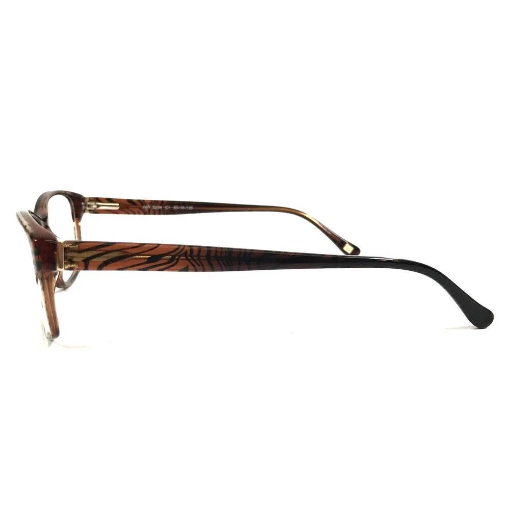 Cafe Lunettes Eyeglasses Frames 3234 C1 Brown Cat Eye Tiger Print 53-16-135